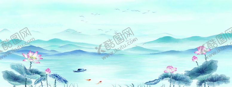 编号：48297509272142310478【酷图网】源文件下载-国画荷花