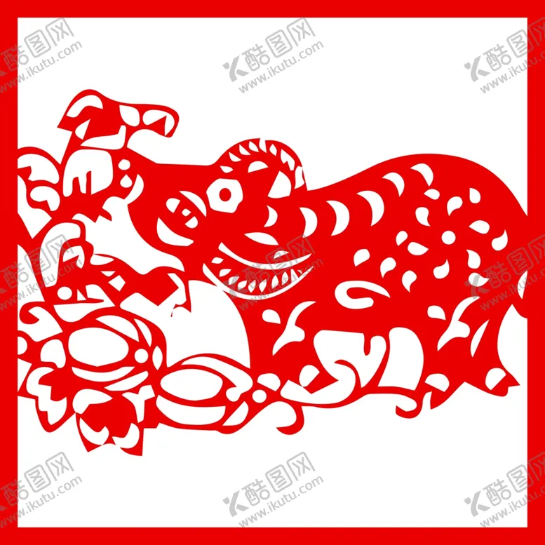 编号：19947804140843243079【酷图网】源文件下载-生肖牛剪纸