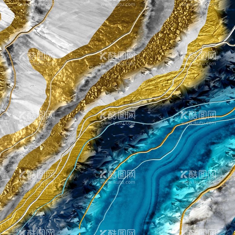 编号：15859311260630265476【酷图网】源文件下载-蓝金水彩大理石挂画装饰画