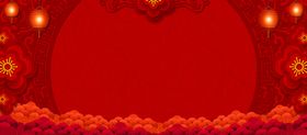 红色背景横版