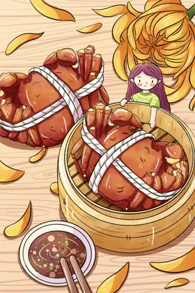 大闸蟹跳屏金秋宣传图活动
