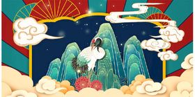 中国风国潮背景宣传广告封面