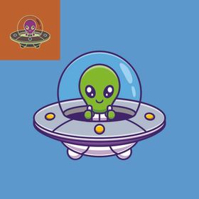 可爱卡通外星人UFO