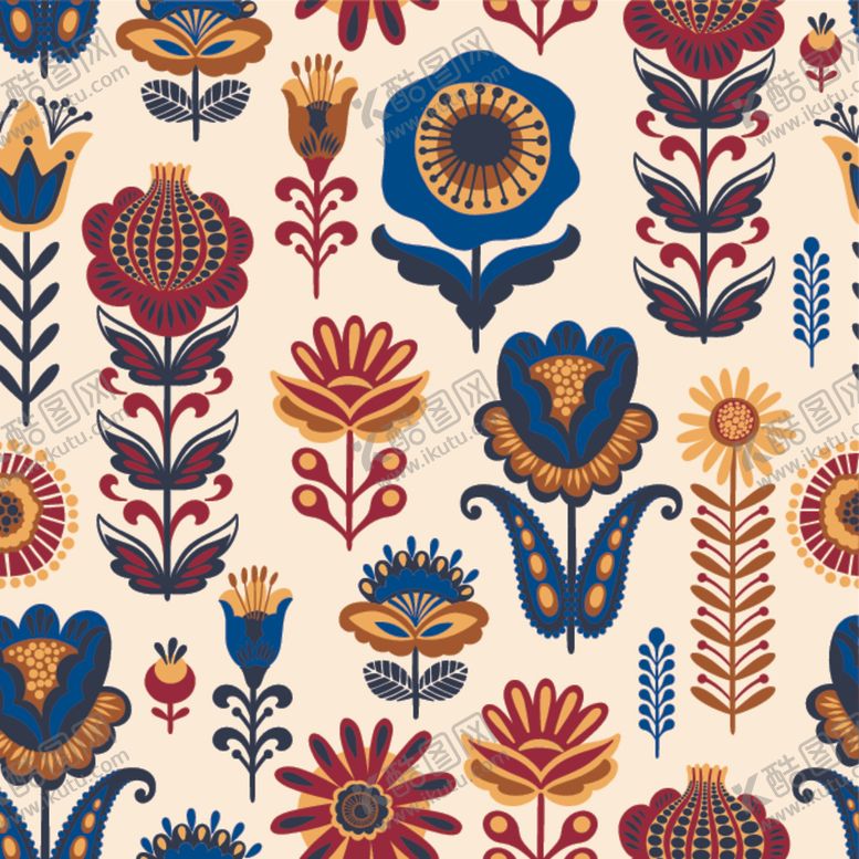 编号：76052906191146228326【酷图网】源文件下载-叶子花卉无缝图案