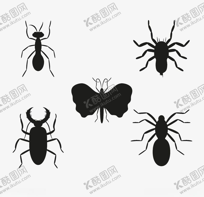 编号：82199809270645344327【酷图网】源文件下载-昆虫剪影
