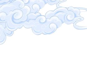 云彩天空的朵边框贴纸蓝