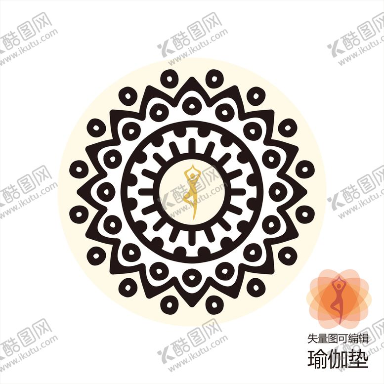 编号：38811702130116409764【酷图网】源文件下载-瑜珈垫 瑜伽垫  印花纹身素材