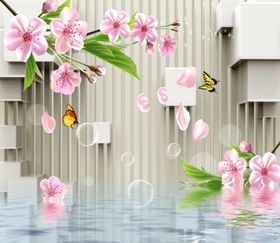 桃花背景墙