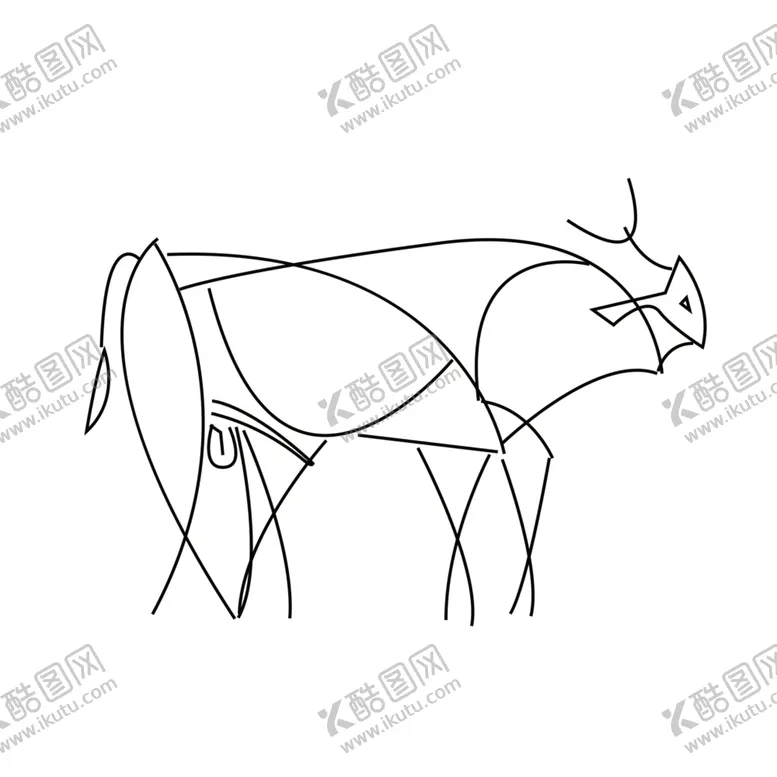 编号：85156806251801082567【酷图网】源文件下载-毕加索插画牛