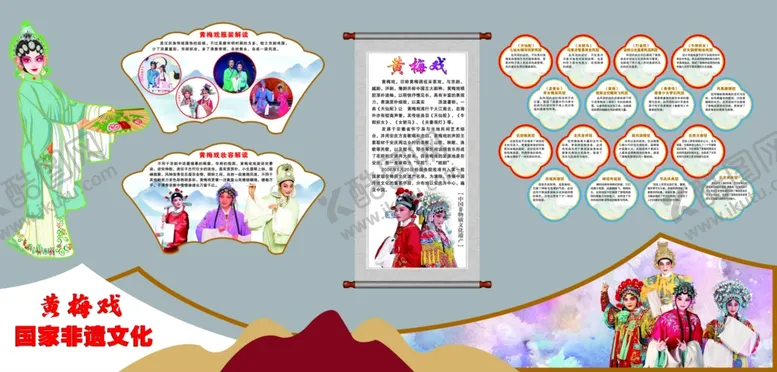 编号：51666806170729227814【酷图网】源文件下载-黄梅戏展板戏曲文化