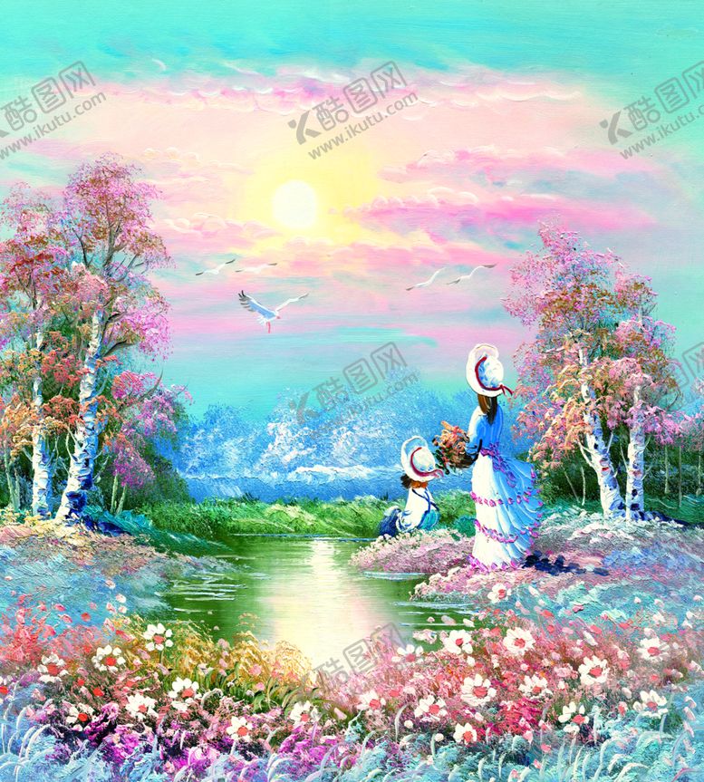 编号：62516810091611142199【酷图网】源文件下载-行画风景油画装饰画喷绘素材