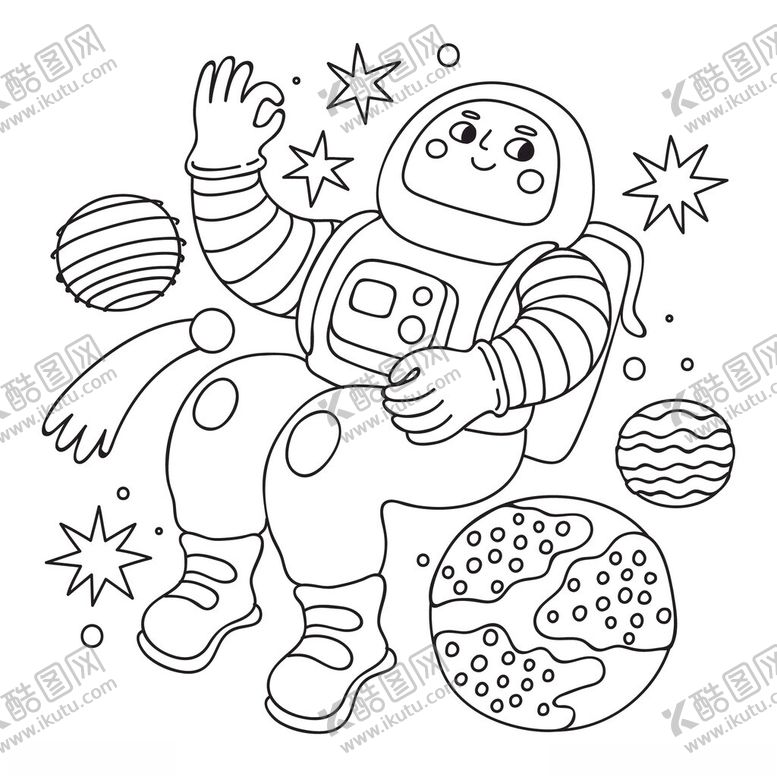 编号：94519602191048413348【酷图网】源文件下载-手绘卡通儿童填色线稿图片
