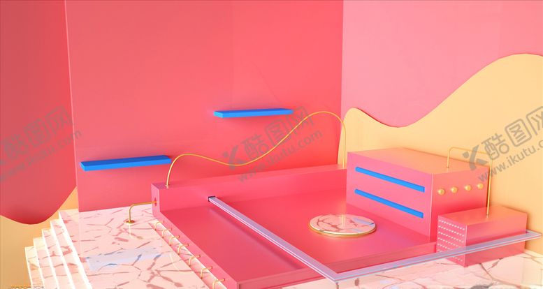 编号：12721706281301266040【酷图网】源文件下载-C4D立体展示场景元素