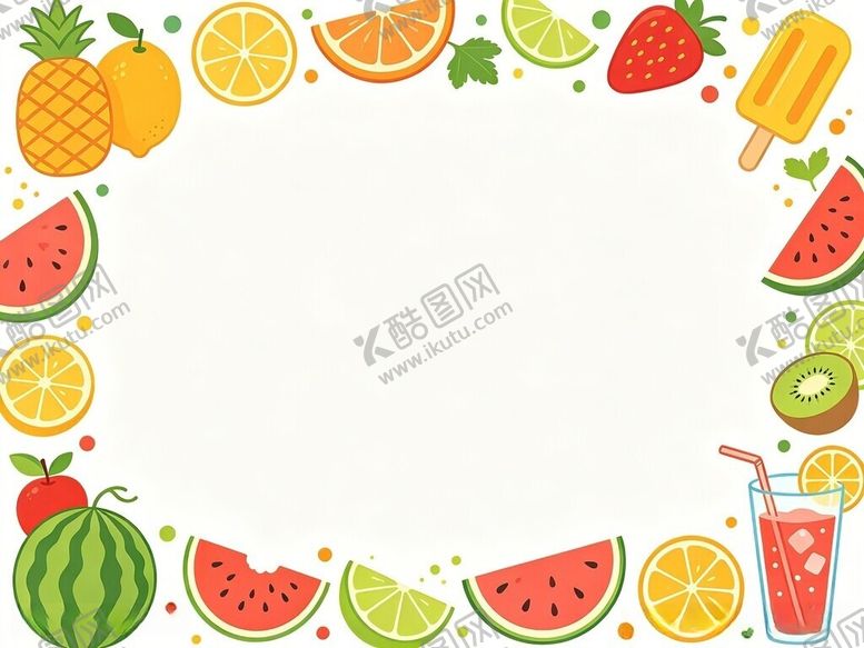 编号：50382405250912039728【酷图网】源文件下载-卡通水果矢量插画边框