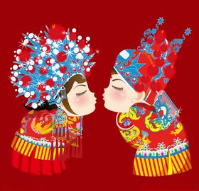 卡通中式婚礼