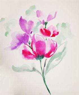 水彩花卉矢量图案