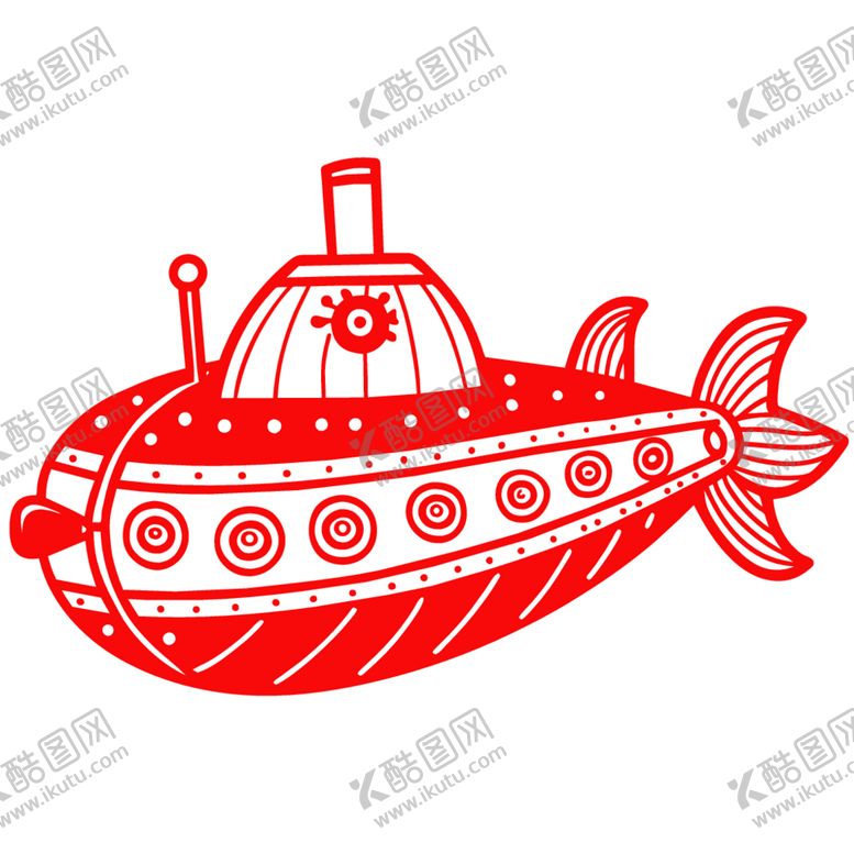 编号：15149502261238199071【酷图网】源文件下载-剪纸风格的潜艇