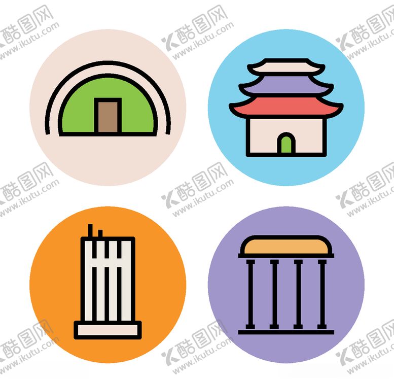 编号：41246305142348276370【酷图网】源文件下载-建筑图标