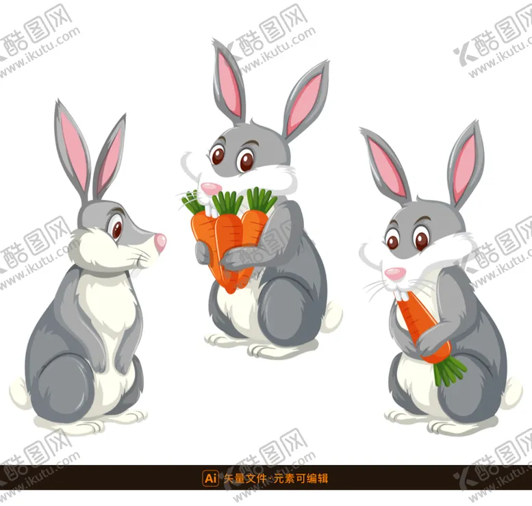 编号：09651809231112518612【酷图网】源文件下载-卡通兔子插画