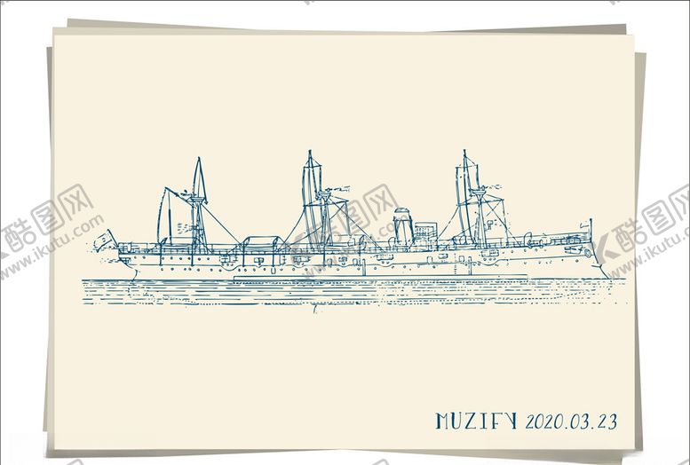 编号：20171710281444227045【酷图网】源文件下载-邮轮手绘稿