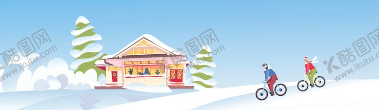 编号：29247009290426545208【酷图网】源文件下载-冬季圣诞节城市风景插画