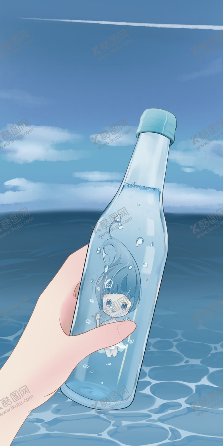 编号：58924810180351366976【酷图网】源文件下载-漂流瓶简约插画