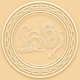 吊顶天花玉雕八边形图腾