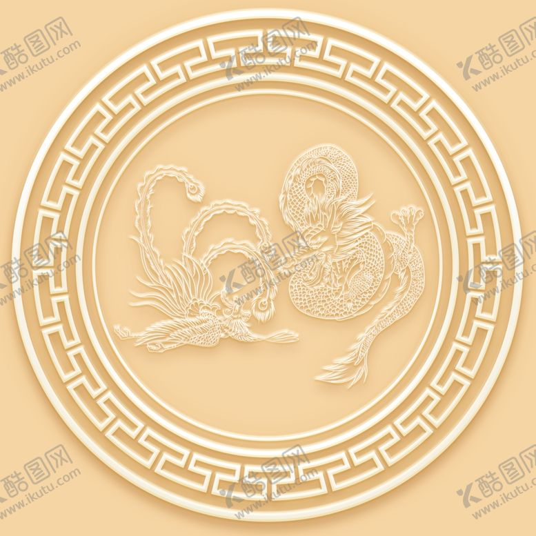 编号：56498007071025375953【酷图网】源文件下载-吊顶天花玉雕龙凤呈祥