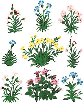 紫色小花印刷图案AICMYK