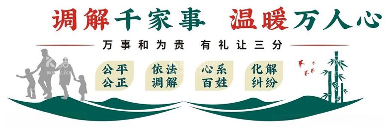 编号：42187512200319038786【酷图网】源文件下载-社区和谐人民调解室标语文化墙