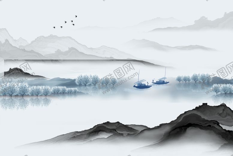 编号：67836504252208149023【酷图网】源文件下载-新中式意境山水