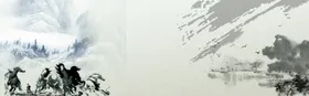 骏马红色喜庆茶道山水