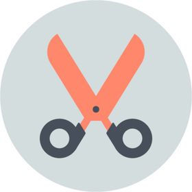 剪刀梳子吹风机图标