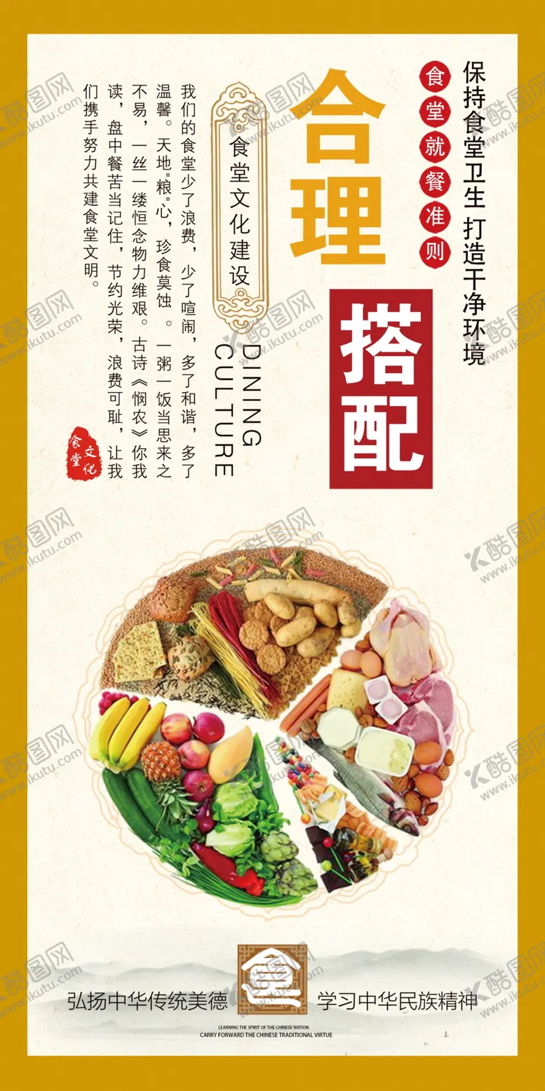编号：05463709222303519432【酷图网】源文件下载-中国校园文化食堂文化合理搭配