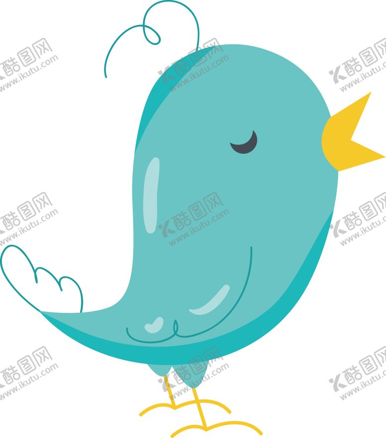 编号：38606701271959266772【酷图网】源文件下载-蓝色可爱卡通小鸟素材