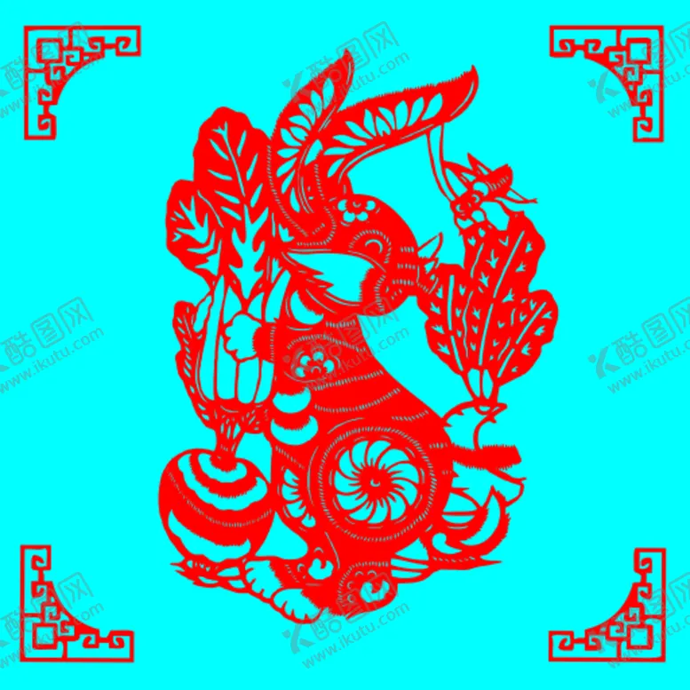 编号：37633202041637307446【酷图网】源文件下载-兔子剪纸