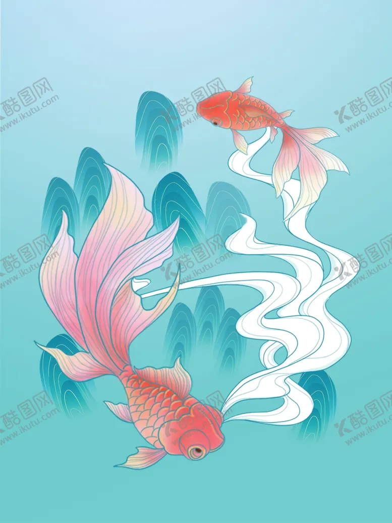编号：83788903182329416271【酷图网】源文件下载-手绘金鱼插画