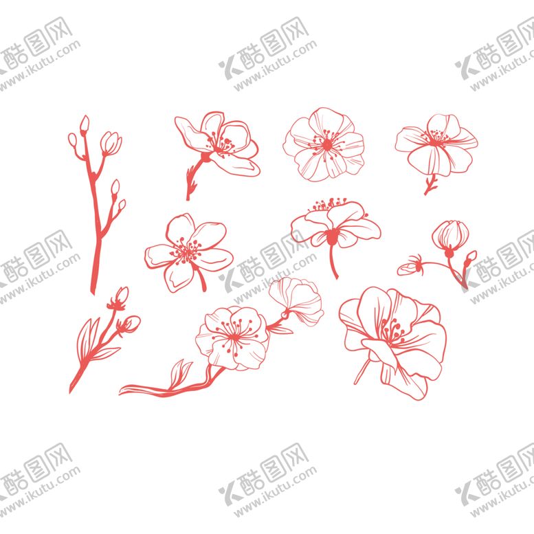 编号：91114410280133153637【酷图网】源文件下载-手绘植物花卉