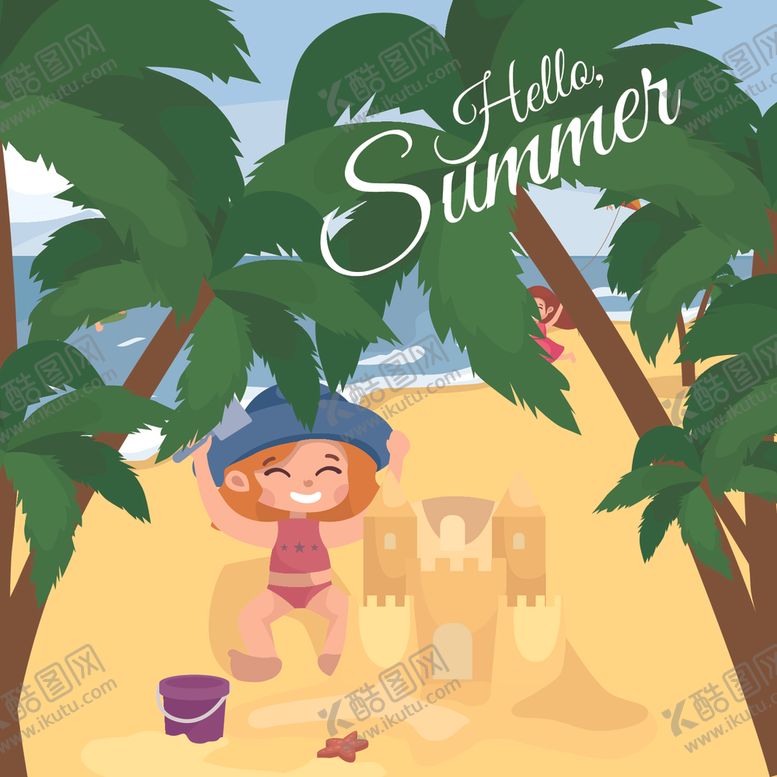 编号：27812109270742146306【酷图网】源文件下载-卡通沙滩