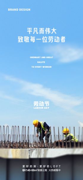 五一劳动节海报工人工地公历日施工