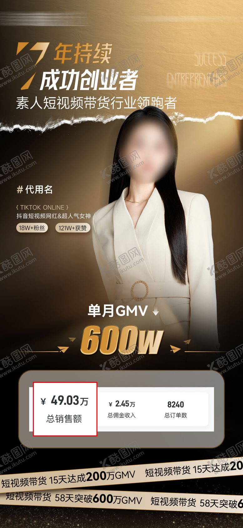 编号：75323409092222318875【酷图网】源文件下载-个人销售业绩海报