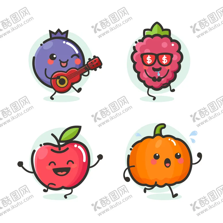 编号：21645711210013264150【酷图网】源文件下载-卡通水果