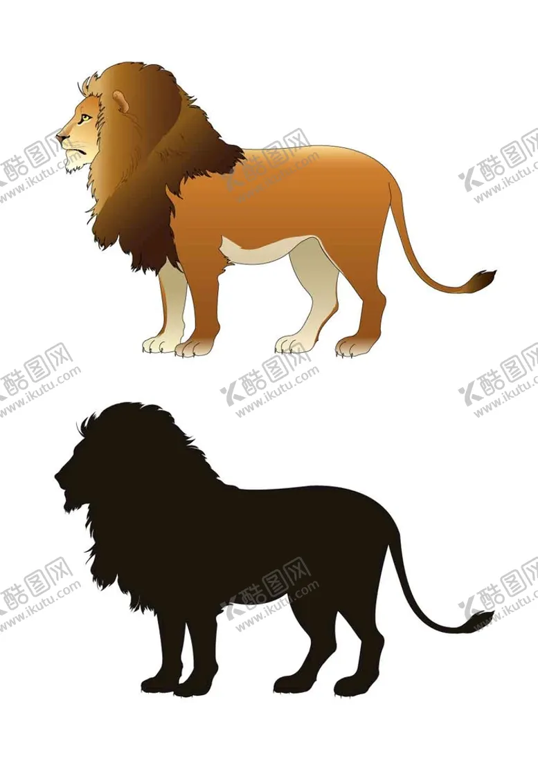 编号：07814209151635314507【酷图网】源文件下载-狮子矢量野生动物卡通野生动物