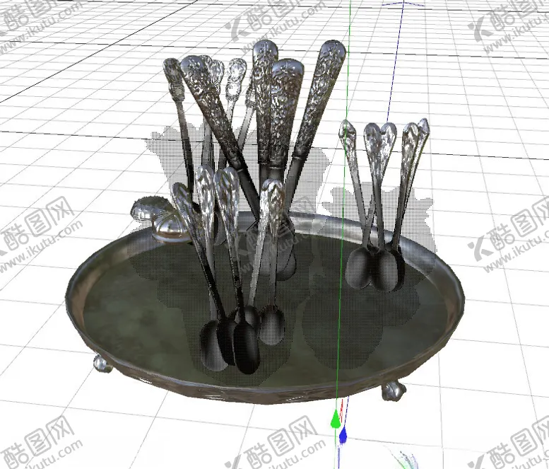 C4D模型勺子壶瓶厨房
