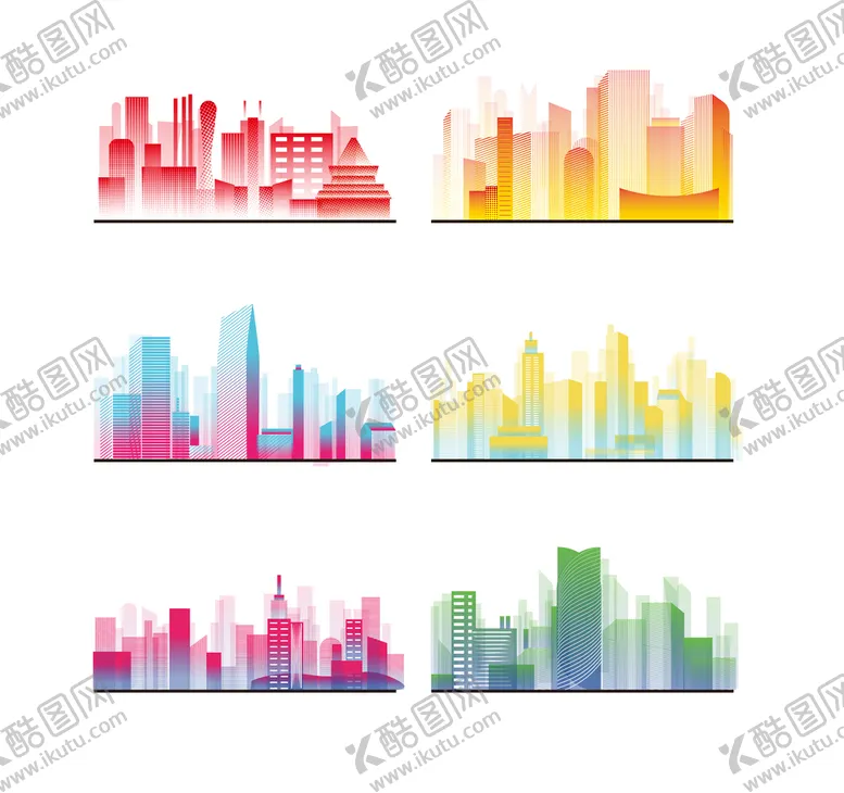 编号：16234809132219591392【酷图网】源文件下载-城市剪影现代都市摩天大楼