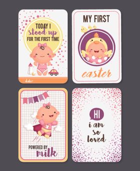 可爱婴儿主题卡片设计