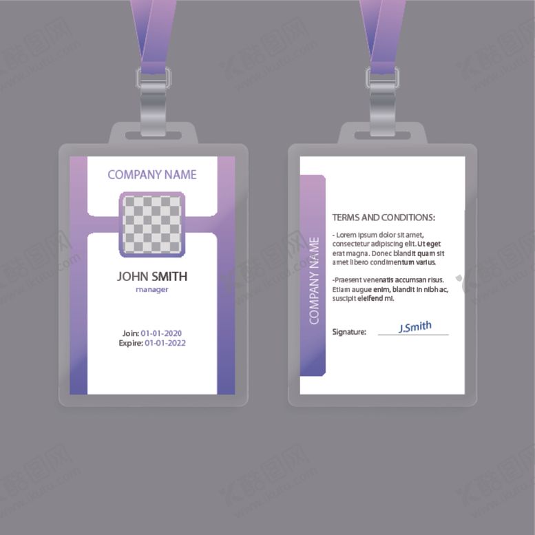 编号：92835609220325073671【酷图网】源文件下载-工作证工牌吊牌图片