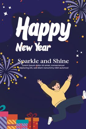 新年欢乐跳跃瞬间