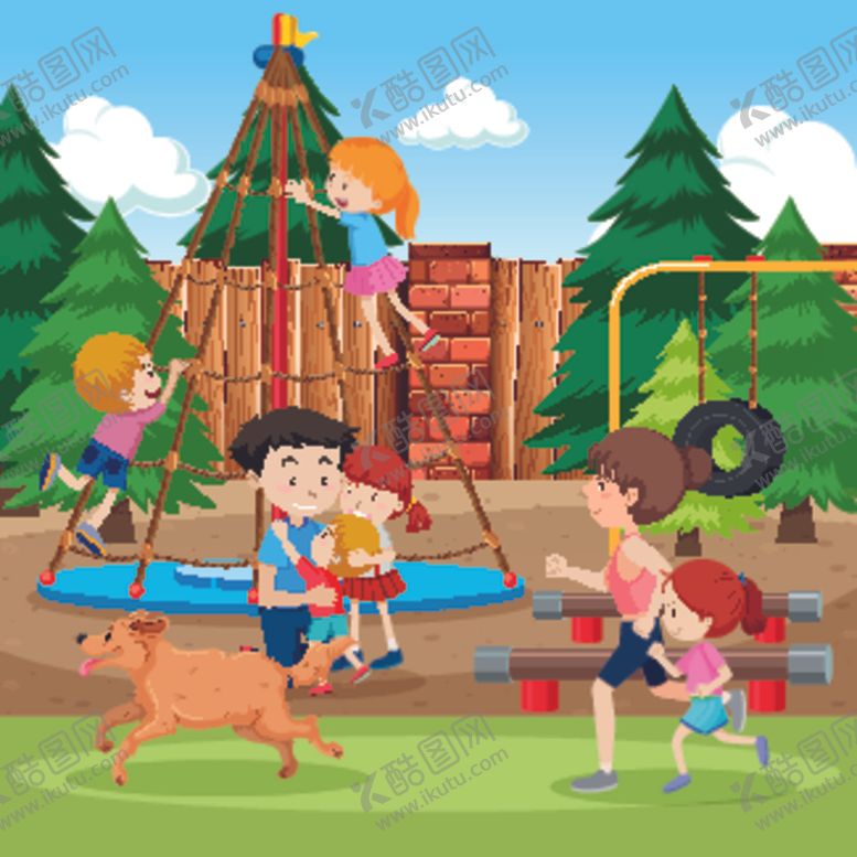 编号：88006010062220095139【酷图网】源文件下载-儿童游玩插画