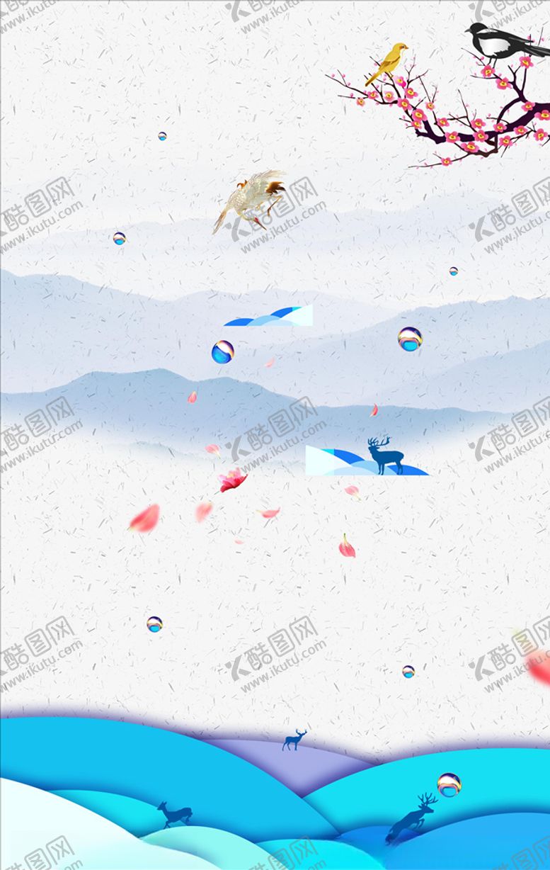 编号：91135310022025022418【酷图网】源文件下载-小鸟梅花